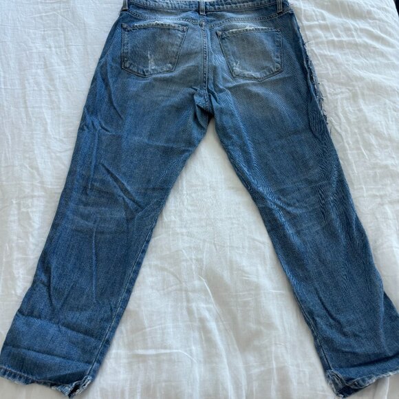 Flying Monkey Platinum Jeans, Distressed Destroyed with side stripe - Picture 5 of 6